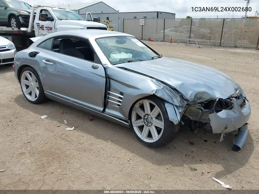 2004 Chrysler Crossfire VIN: 1C3AN69L24X002680 Lot: 45340583