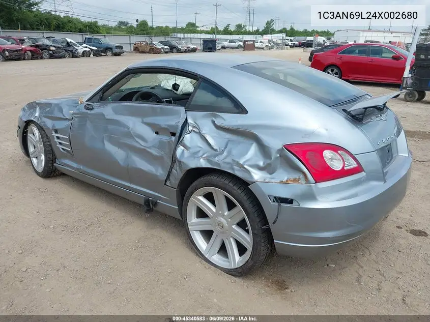 2004 Chrysler Crossfire VIN: 1C3AN69L24X002680 Lot: 45340583