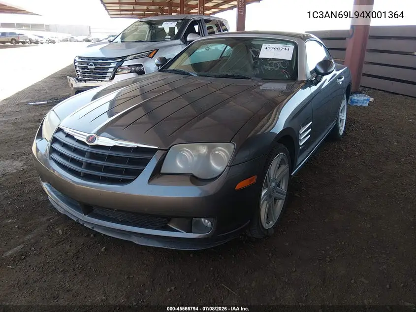 2004 Chrysler Crossfire VIN: 1C3AN69L94X001364 Lot: 45566794