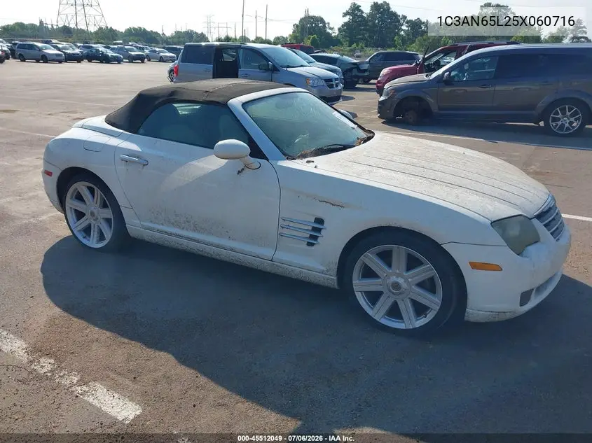 2005 Chrysler Crossfire Limited VIN: 1C3AN65L25X060716 Lot: 45512049