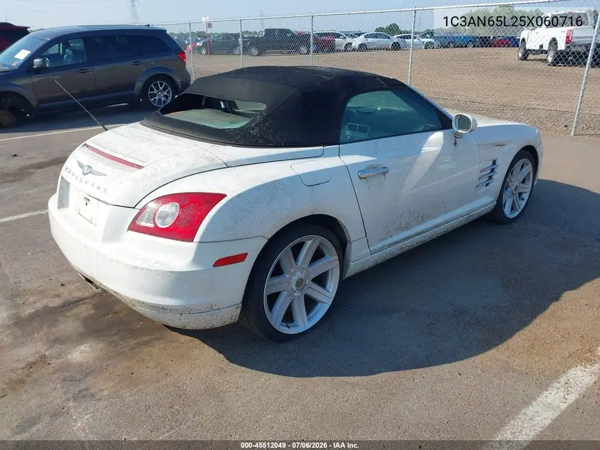 2005 Chrysler Crossfire Limited VIN: 1C3AN65L25X060716 Lot: 45512049