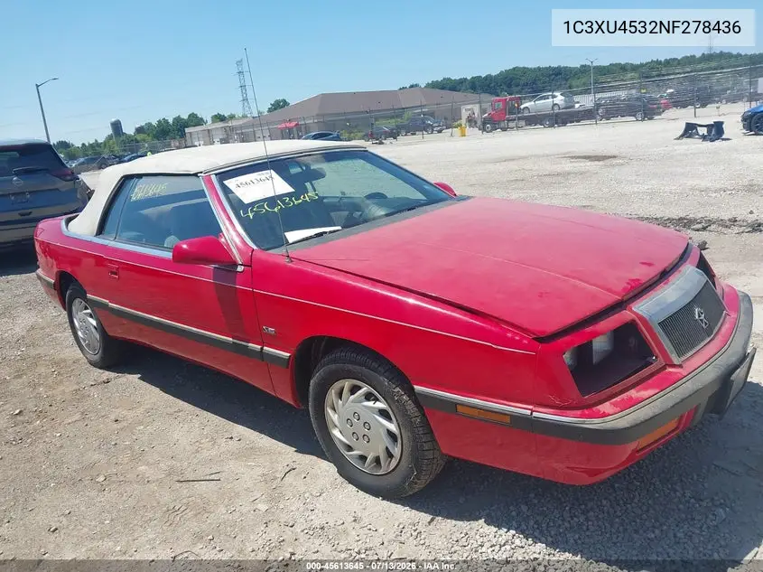 1992 Chrysler Lebaron VIN: 1C3XU4532NF278436 Lot: 45613645