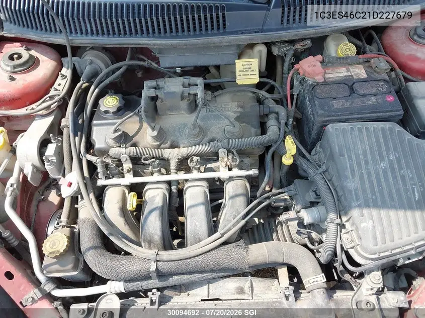 2001 Chrysler Neon VIN: 1C3ES46C21D227679 Lot: 30094692