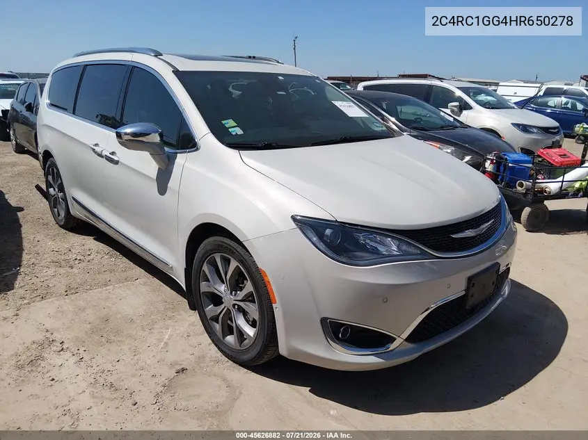 2017 Chrysler Pacifica Limited VIN: 2C4RC1GG4HR650278 Lot: 45626882