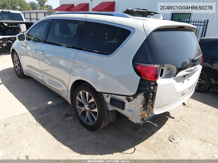 2017 Chrysler Pacifica Limited VIN: 2C4RC1GG4HR650278 Lot: 45626882