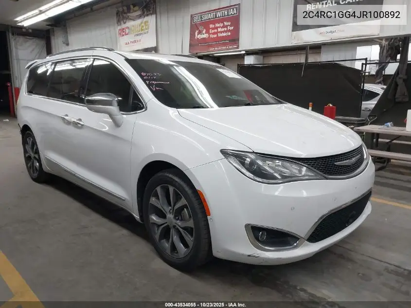 2C4RC1GG4JR100892 2018 Chrysler Pacifica Limited