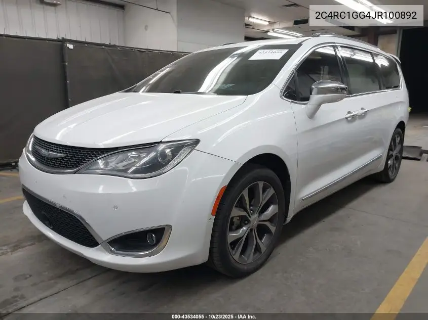 2C4RC1GG4JR100892 2018 Chrysler Pacifica Limited