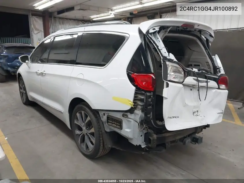 2C4RC1GG4JR100892 2018 Chrysler Pacifica Limited
