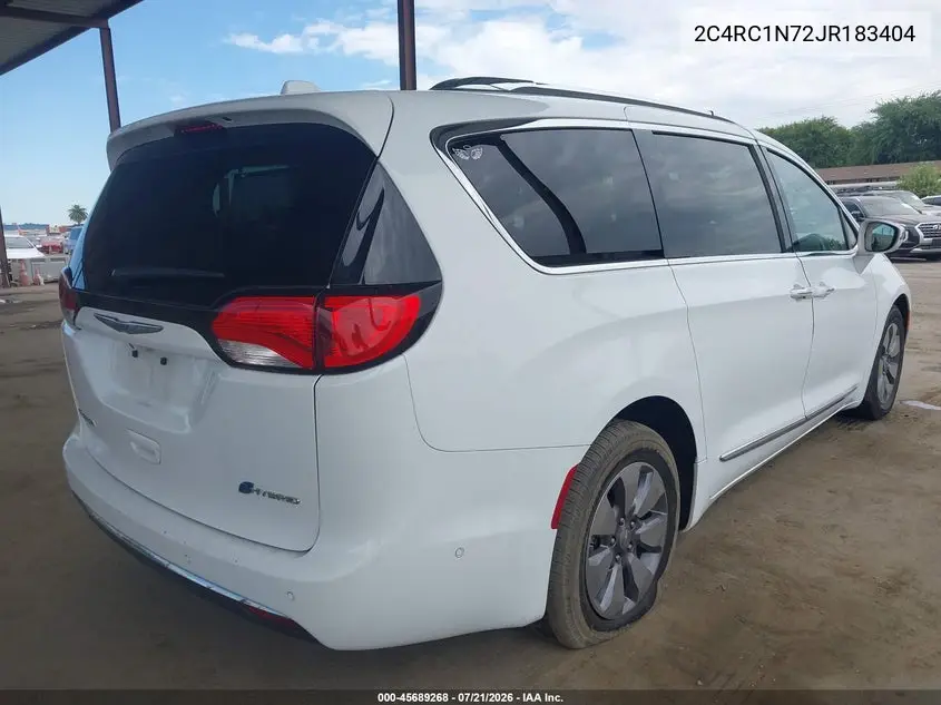 2018 Chrysler Pacifica Hybrid Limited VIN: 2C4RC1N72JR183404 Lot: 45689268