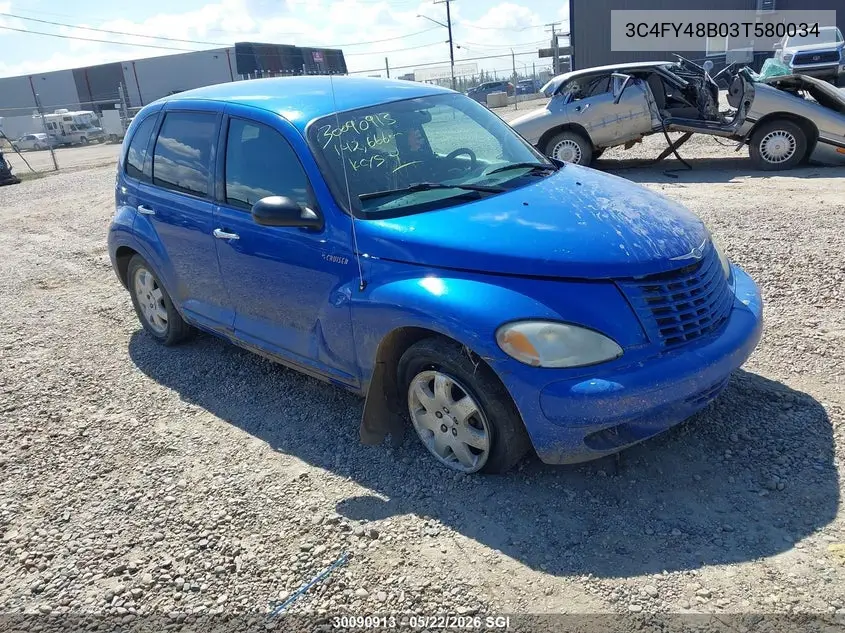 2003 Chrysler Pt Cruiser Classic VIN: 3C4FY48B03T580034 Lot: 30090913