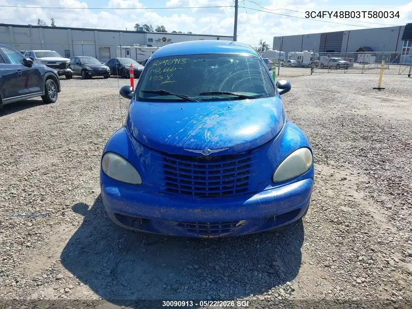 2003 Chrysler Pt Cruiser Classic VIN: 3C4FY48B03T580034 Lot: 30090913