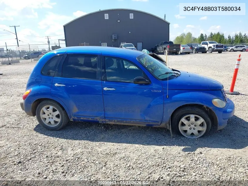 2003 Chrysler Pt Cruiser Classic VIN: 3C4FY48B03T580034 Lot: 30090913
