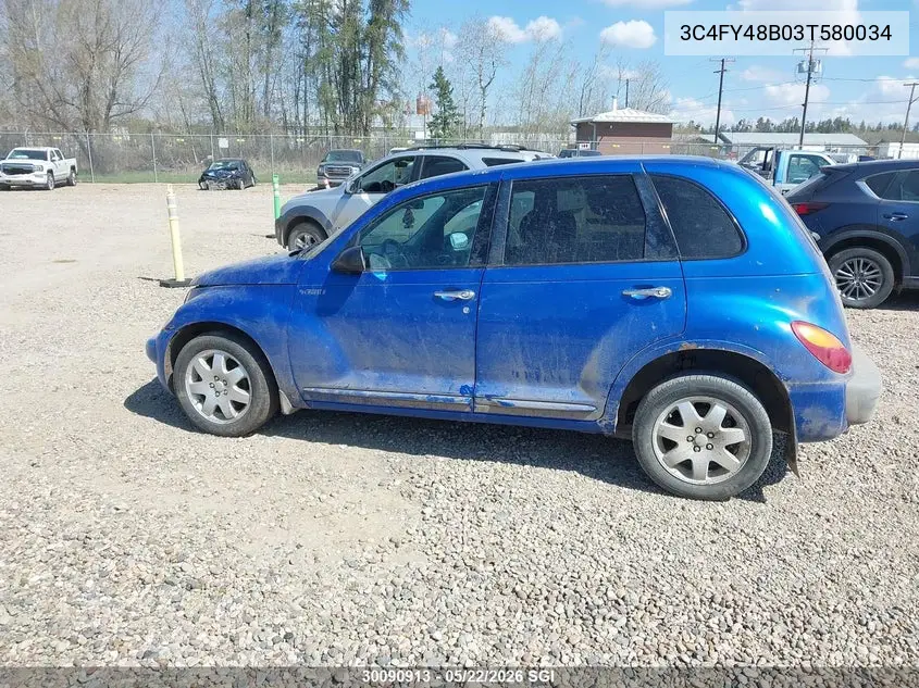 2003 Chrysler Pt Cruiser Classic VIN: 3C4FY48B03T580034 Lot: 30090913
