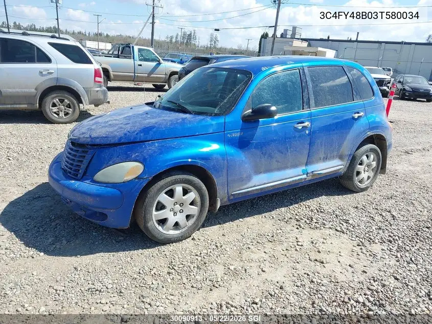 2003 Chrysler Pt Cruiser Classic VIN: 3C4FY48B03T580034 Lot: 30090913