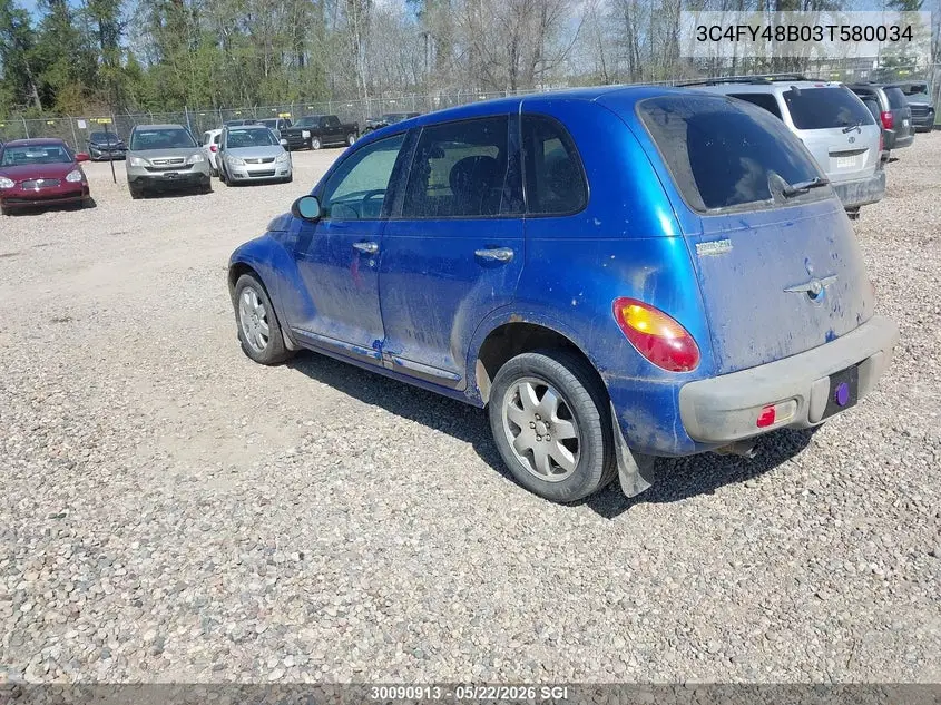 2003 Chrysler Pt Cruiser Classic VIN: 3C4FY48B03T580034 Lot: 30090913