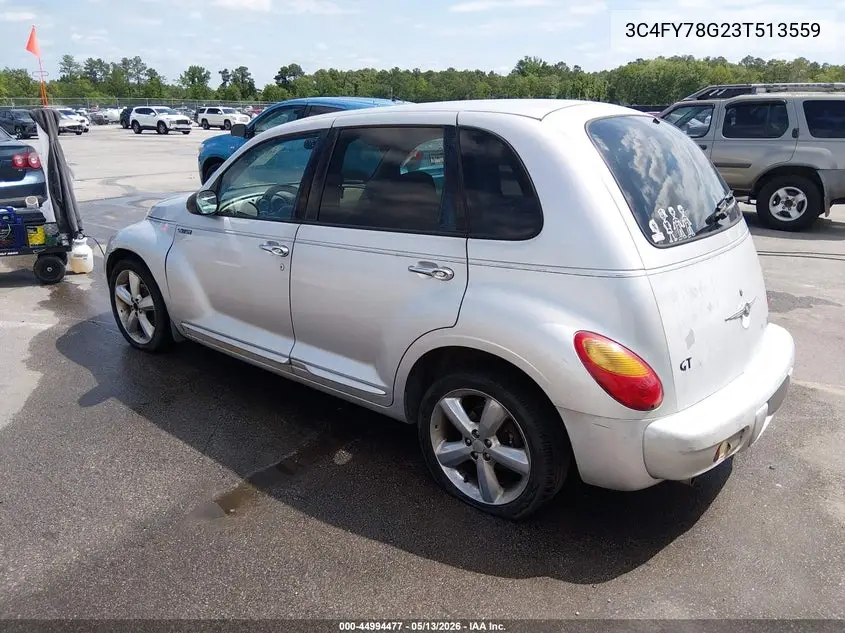 2003 Chrysler Pt Cruiser Gt VIN: 3C4FY78G23T513559 Lot: 44994477