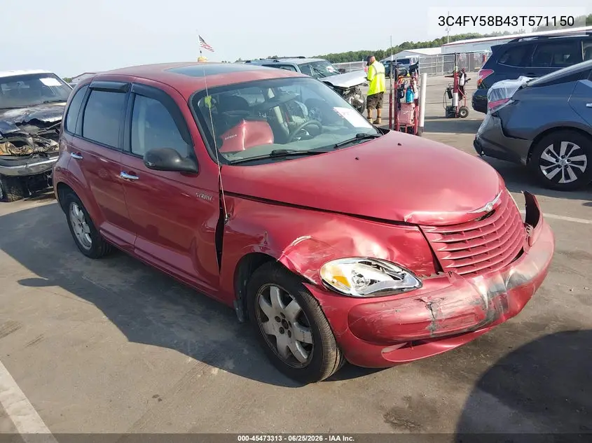 2003 Chrysler Pt Cruiser Touring VIN: 3C4FY58B43T571150 Lot: 45473313