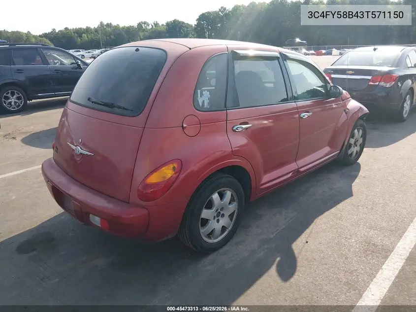 2003 Chrysler Pt Cruiser Touring VIN: 3C4FY58B43T571150 Lot: 45473313