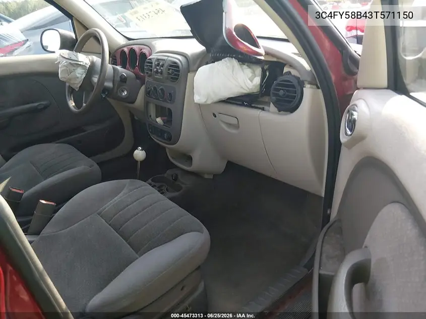 2003 Chrysler Pt Cruiser Touring VIN: 3C4FY58B43T571150 Lot: 45473313