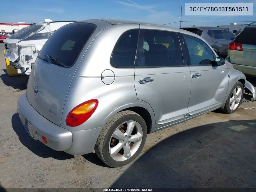 2003 Chrysler Pt Cruiser Gt VIN: 3C4FY78G53T561511 Lot: 45524023