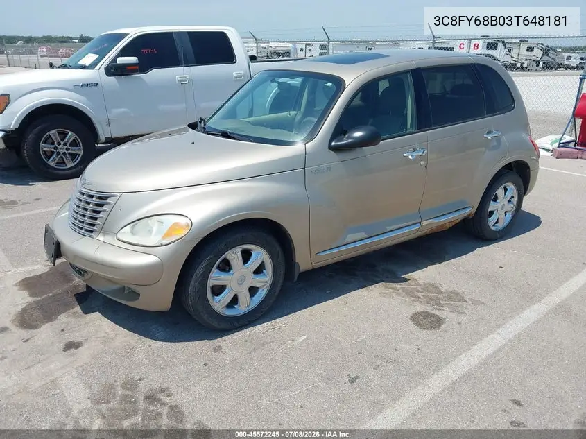2003 Chrysler Pt Cruiser Limited VIN: 3C8FY68B03T648181 Lot: 45572245