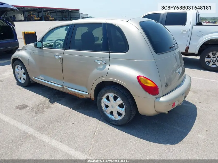 2003 Chrysler Pt Cruiser Limited VIN: 3C8FY68B03T648181 Lot: 45572245