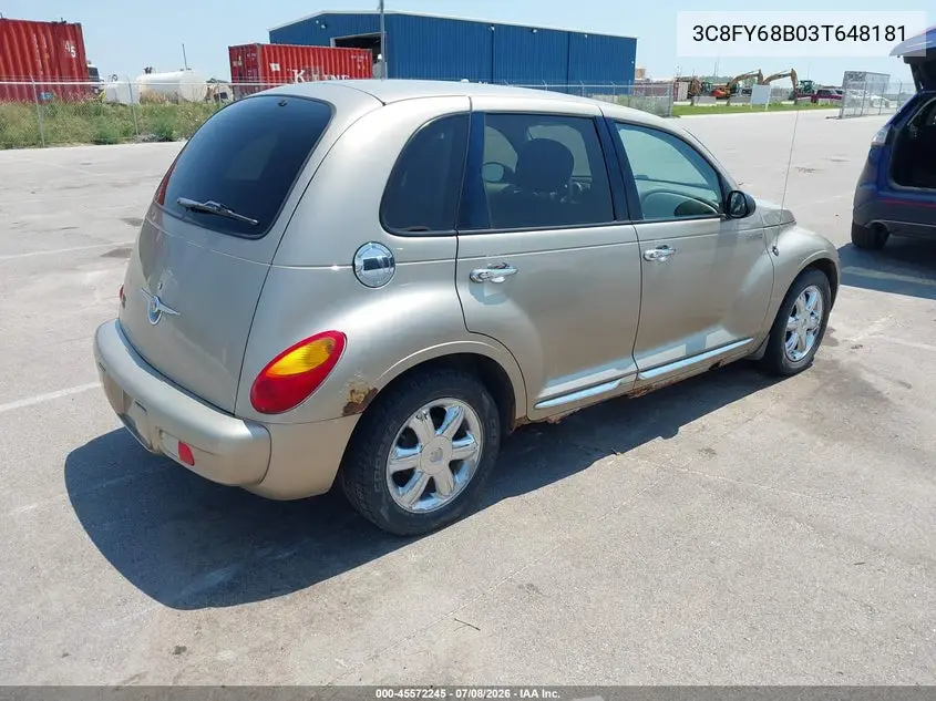 2003 Chrysler Pt Cruiser Limited VIN: 3C8FY68B03T648181 Lot: 45572245