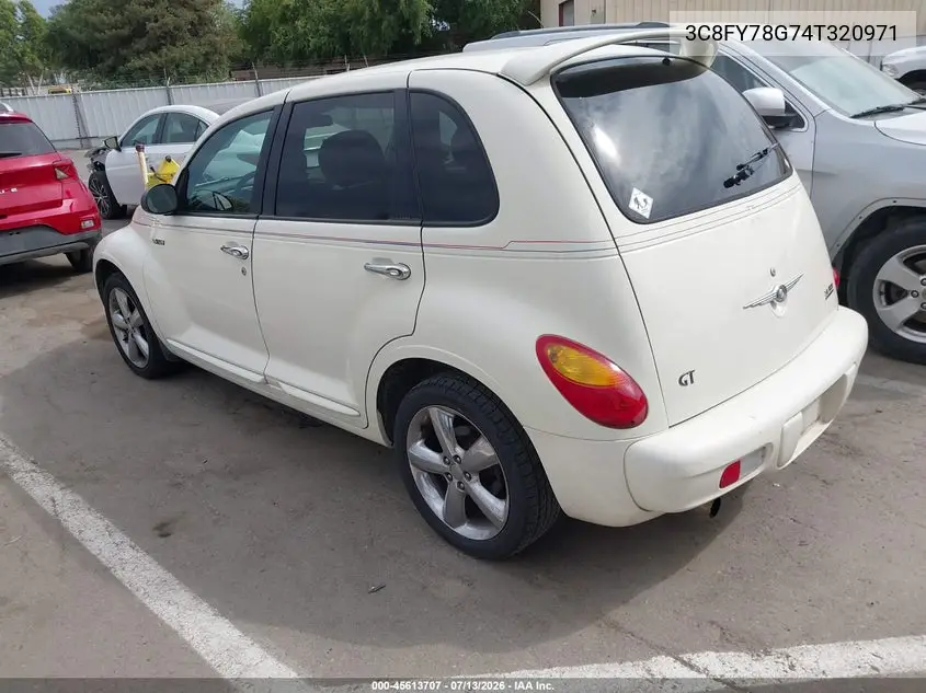 2004 Chrysler Pt Cruiser Gt VIN: 3C8FY78G74T320971 Lot: 45613707