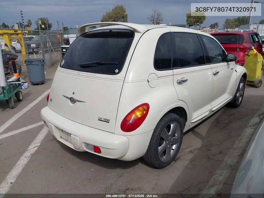 2004 Chrysler Pt Cruiser Gt VIN: 3C8FY78G74T320971 Lot: 45613707