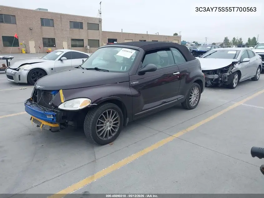 2005 Chrysler Pt Cruiser Gt VIN: 3C3AY75S55T700563 Lot: 45090318