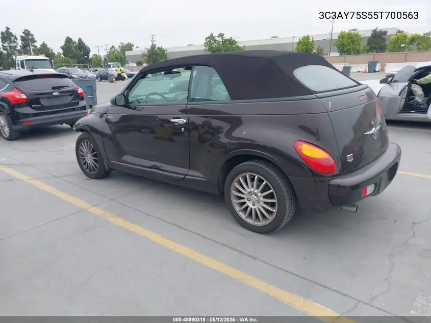 2005 Chrysler Pt Cruiser Gt VIN: 3C3AY75S55T700563 Lot: 45090318