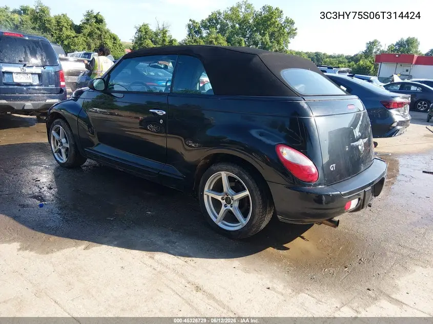 2006 Chrysler Pt Cruiser Gt VIN: 3C3HY75S06T314424 Lot: 45326729