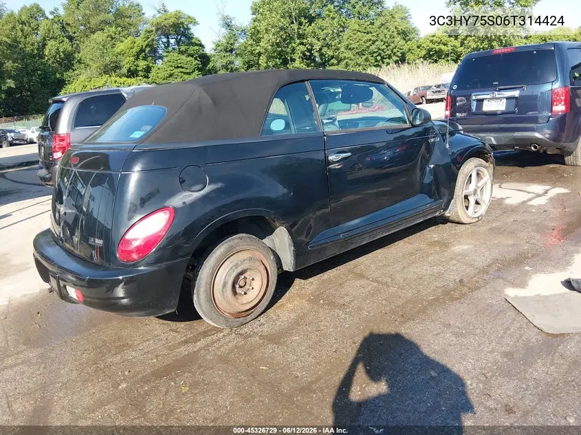 2006 Chrysler Pt Cruiser Gt VIN: 3C3HY75S06T314424 Lot: 45326729