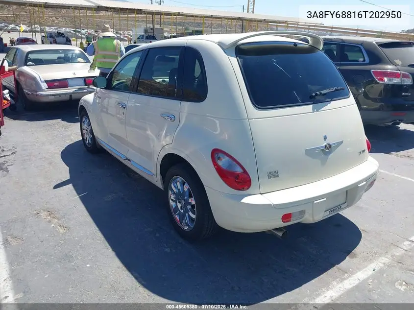 2006 Chrysler Pt Cruiser Limited VIN: 3A8FY68816T202950 Lot: 45605380