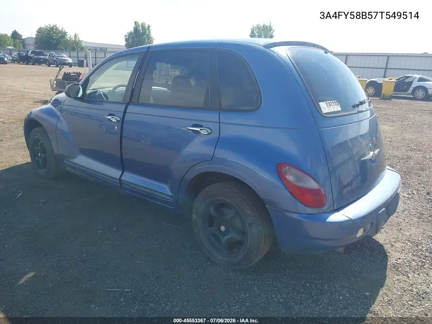 2007 Chrysler Pt Cruiser Touring VIN: 3A4FY58B57T549514 Lot: 45553367