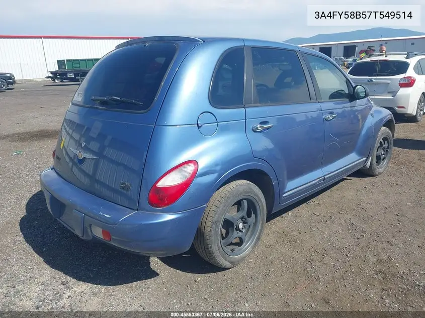 2007 Chrysler Pt Cruiser Touring VIN: 3A4FY58B57T549514 Lot: 45553367