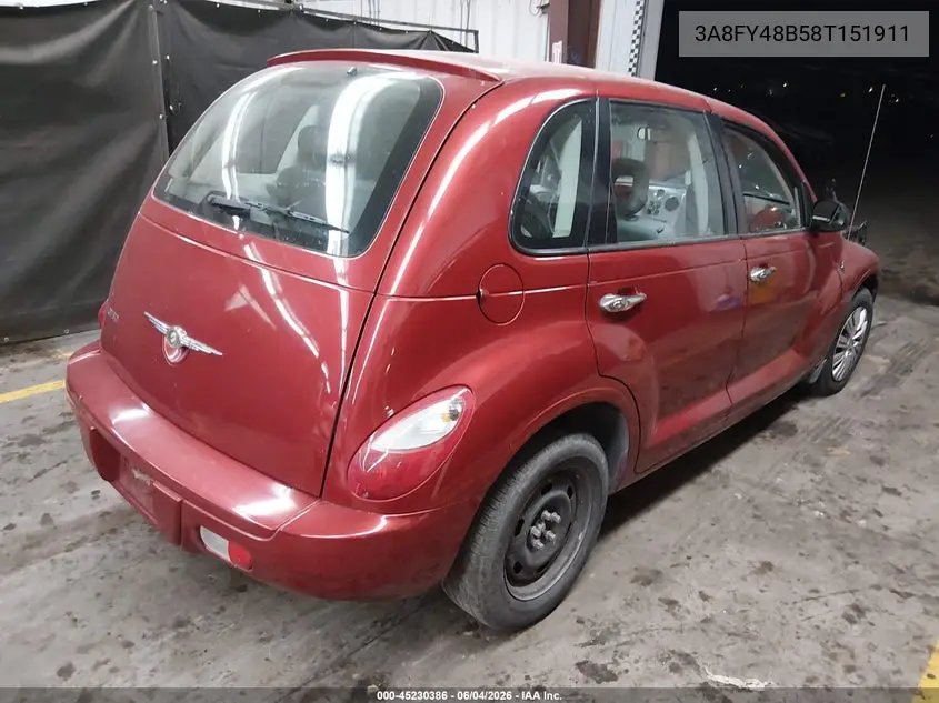 2008 Chrysler Pt Cruiser Lx VIN: 3A8FY48B58T151911 Lot: 45230386