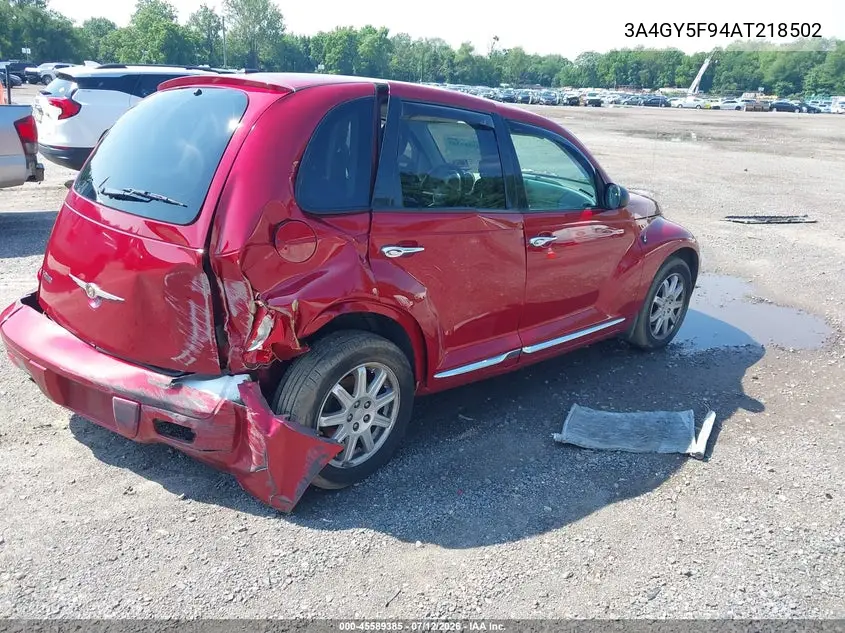 2010 Chrysler Pt Cruiser Classic VIN: 3A4GY5F94AT218502 Lot: 45589385