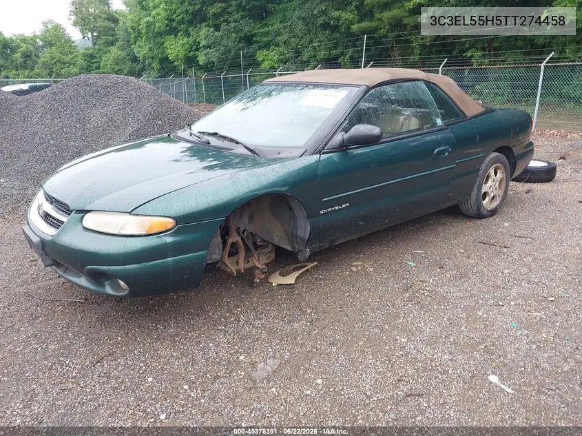 1996 Chrysler Sebring Jxi VIN: 3C3EL55H5TT274458 Lot: 45378351