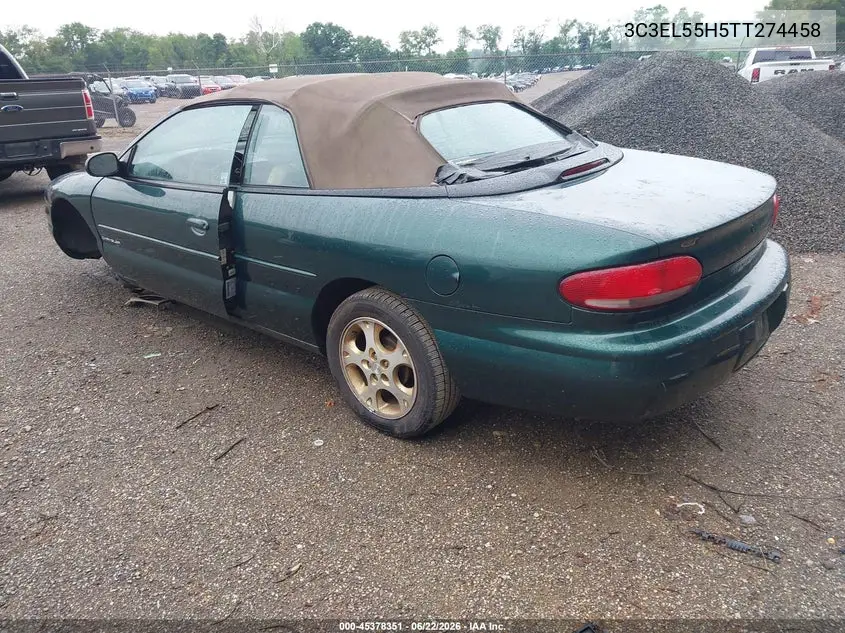 1996 Chrysler Sebring Jxi VIN: 3C3EL55H5TT274458 Lot: 45378351