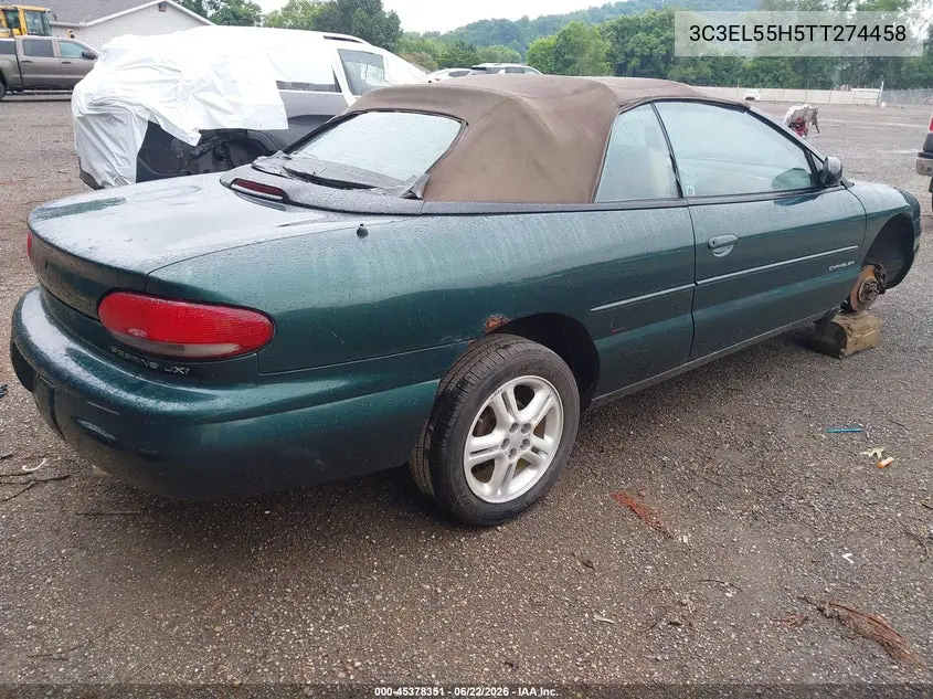 1996 Chrysler Sebring Jxi VIN: 3C3EL55H5TT274458 Lot: 45378351