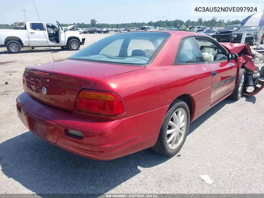 1997 Chrysler Sebring Lxi VIN: 4C3AU52N0VE097924 Lot: 45549565