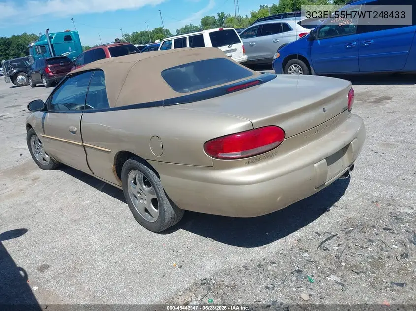 1998 Chrysler Sebring Jxi VIN: 3C3EL55H7WT248433 Lot: 45442947