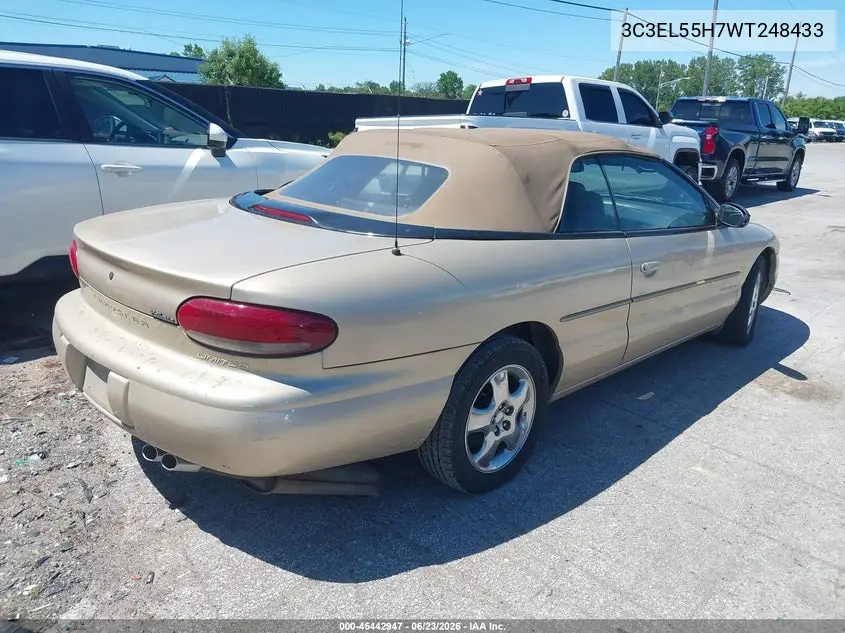 1998 Chrysler Sebring Jxi VIN: 3C3EL55H7WT248433 Lot: 45442947