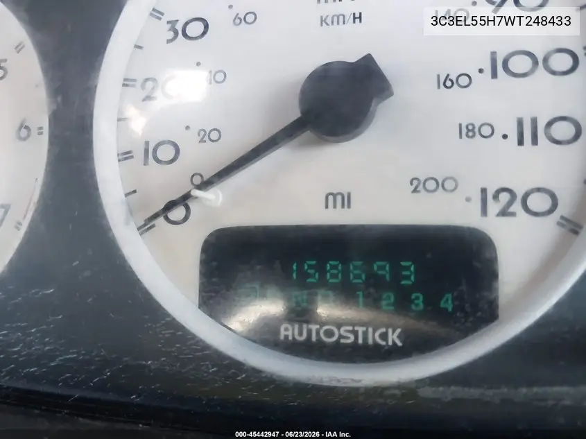 1998 Chrysler Sebring Jxi VIN: 3C3EL55H7WT248433 Lot: 45442947