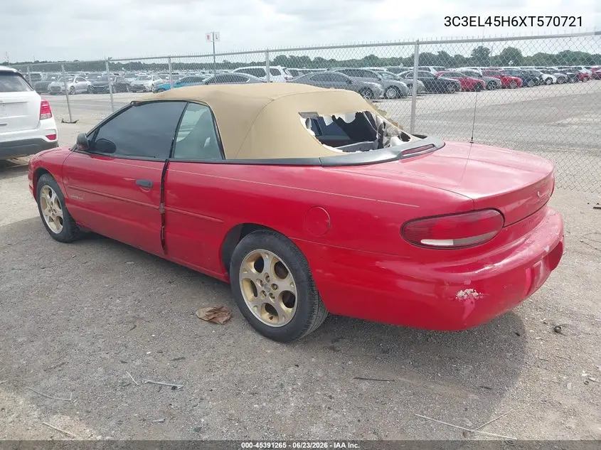 1999 Chrysler Sebring Jx VIN: 3C3EL45H6XT570721 Lot: 45391265