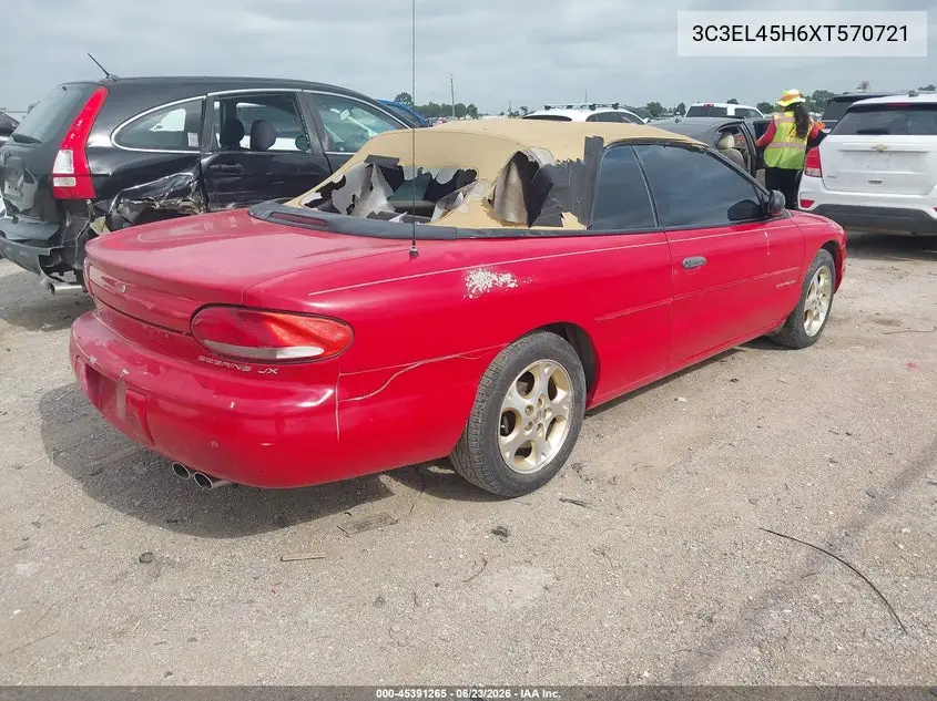 1999 Chrysler Sebring Jx VIN: 3C3EL45H6XT570721 Lot: 45391265