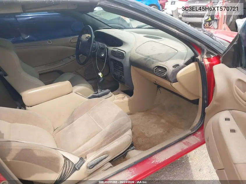 1999 Chrysler Sebring Jx VIN: 3C3EL45H6XT570721 Lot: 45391265