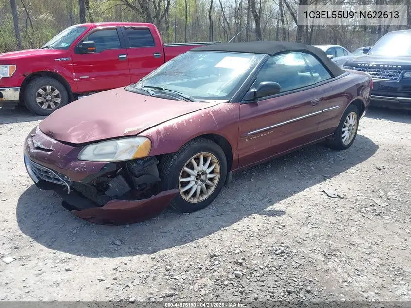 2001 Chrysler Sebring Lxi VIN: 1C3EL55U91N622613 Lot: 44876190