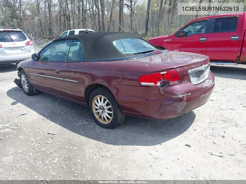 2001 Chrysler Sebring Lxi VIN: 1C3EL55U91N622613 Lot: 44876190